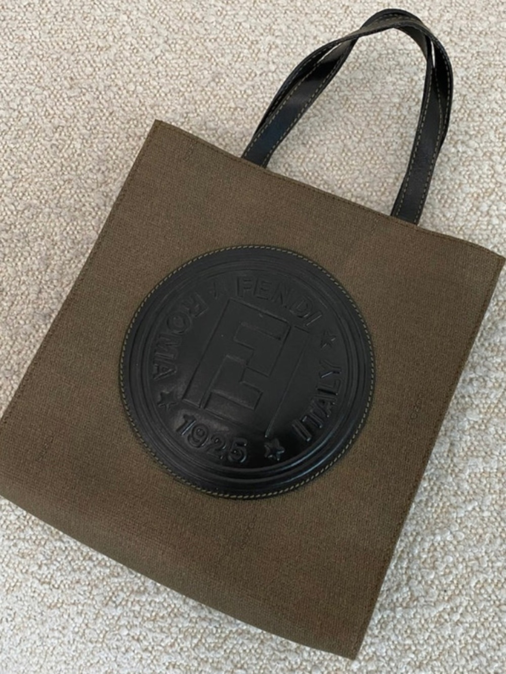 Authentic Pre-Owned Fendi Roma Italy 1925 Logo Tote Bag